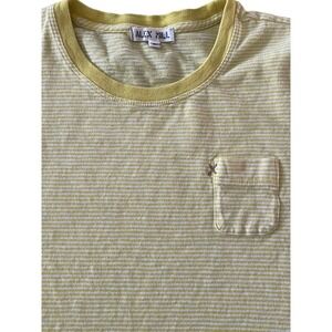Alex Mill Womens Striped Pocket T-Shirt Yellow White Short Sleeve Size M